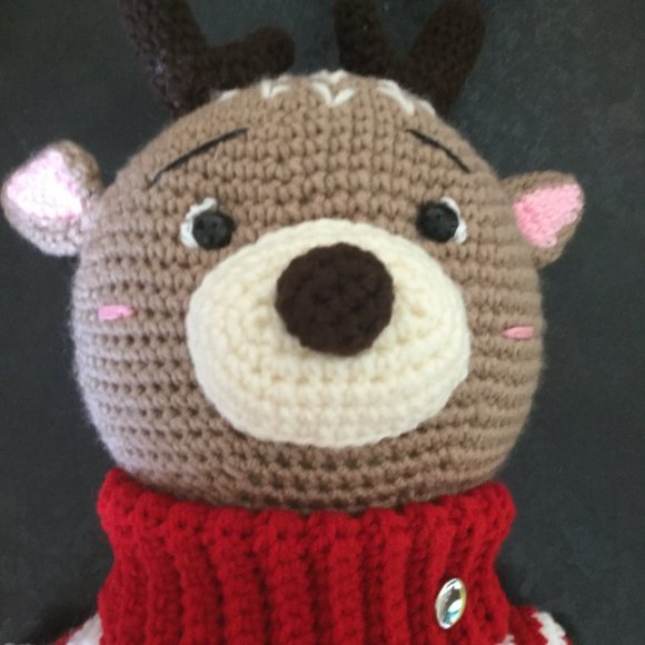 Crocheted handmade Reindeer stuffed animal 22" tall - Picture 3 of 5